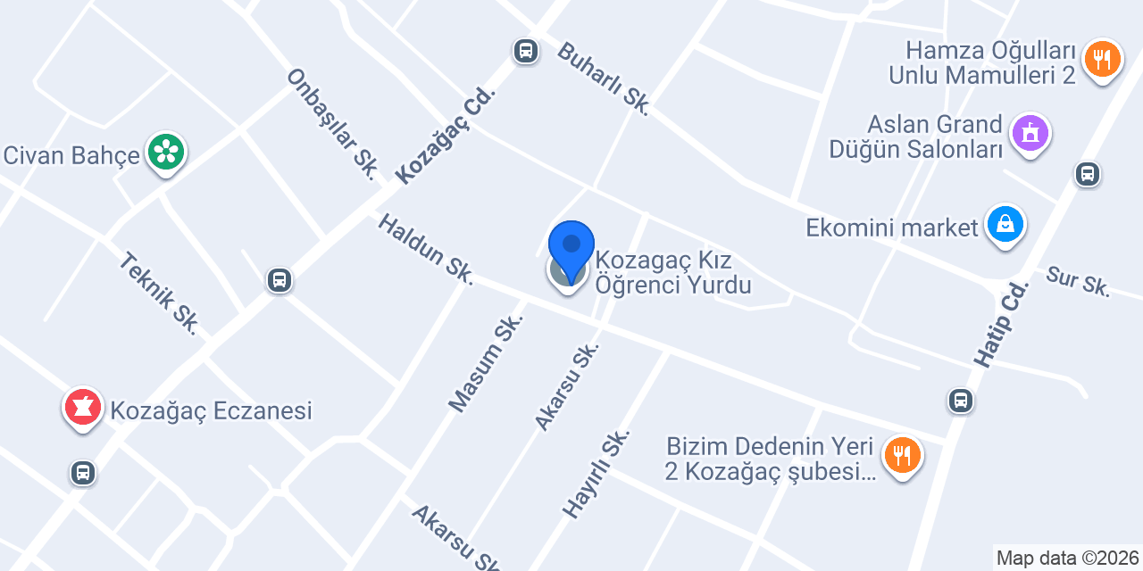 Kozagaç Kız Öğrenci Yurdu konumu