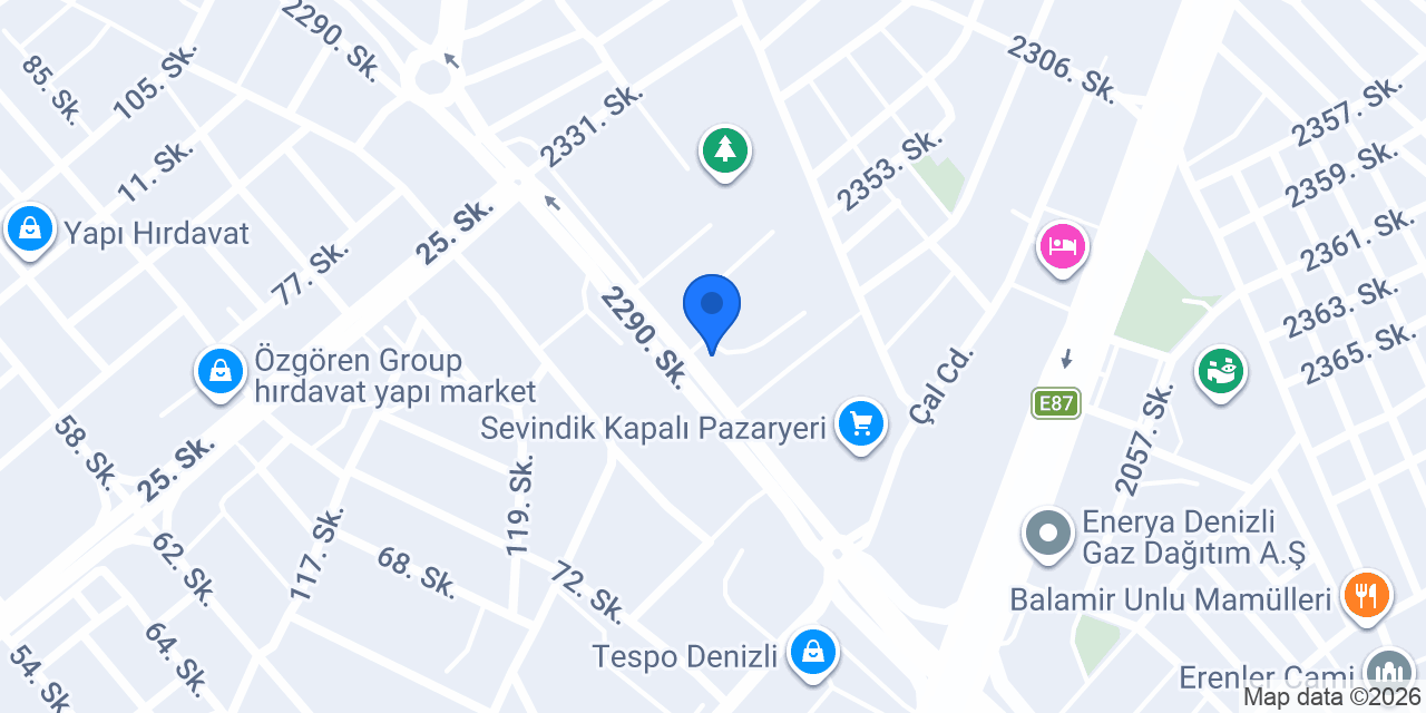 Denizli Evran Tır Garajı konumu