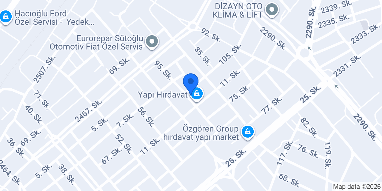 YSB Endüstriyel Hırdavat konumu