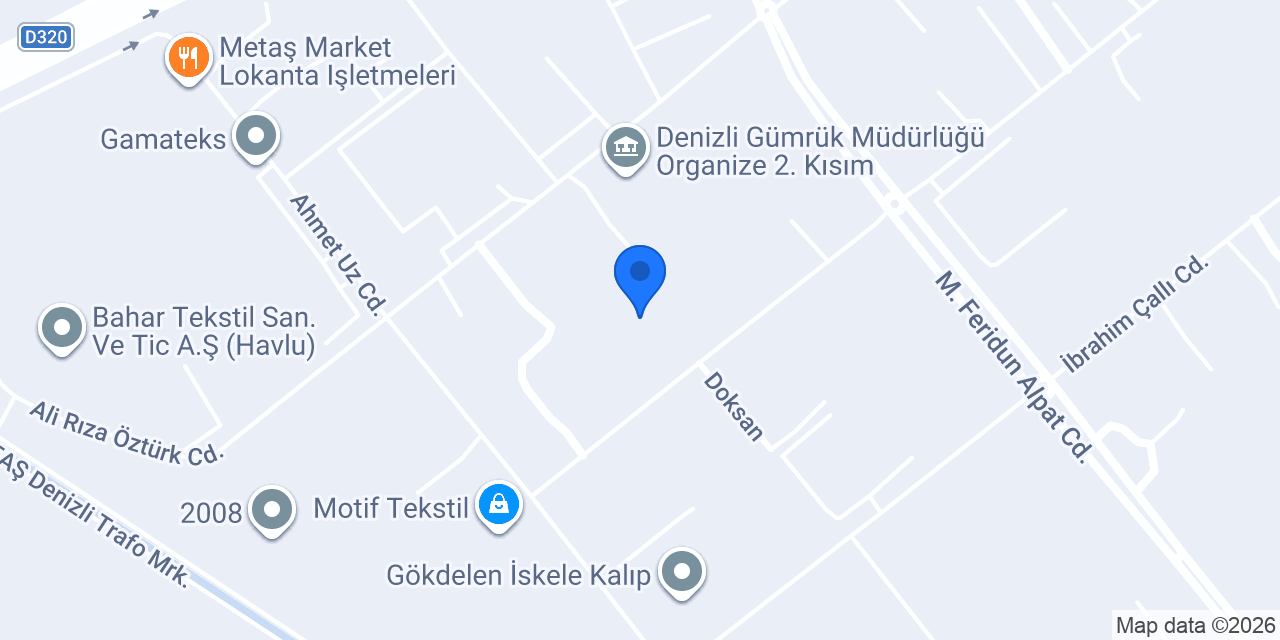 Bekos Tekstil Denizli konumu