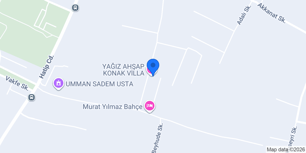 YAĞIZ AHŞAP KONAK VİLLA konumu