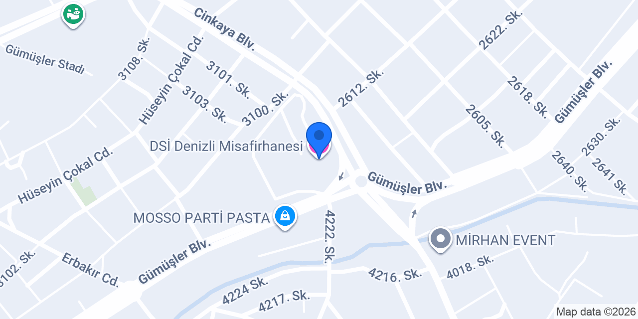 DSİ Denizli Misafirhanesi konumu