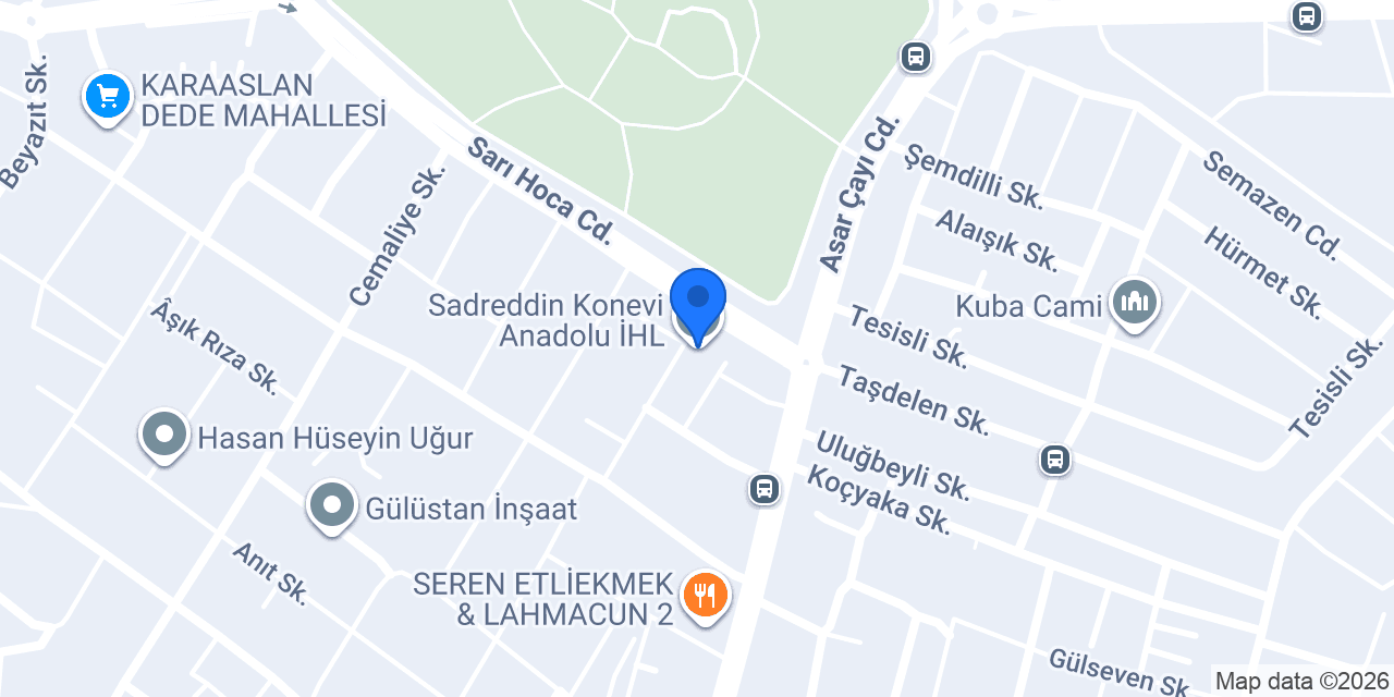 Sadreddin Konevi Anadolu İHL konumu
