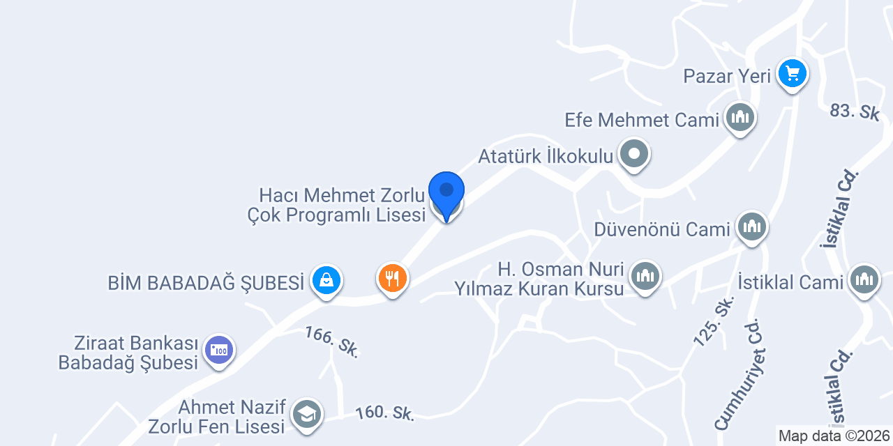 Hacı Mehmet Zorlu Çok Programlı Lisesi konumu