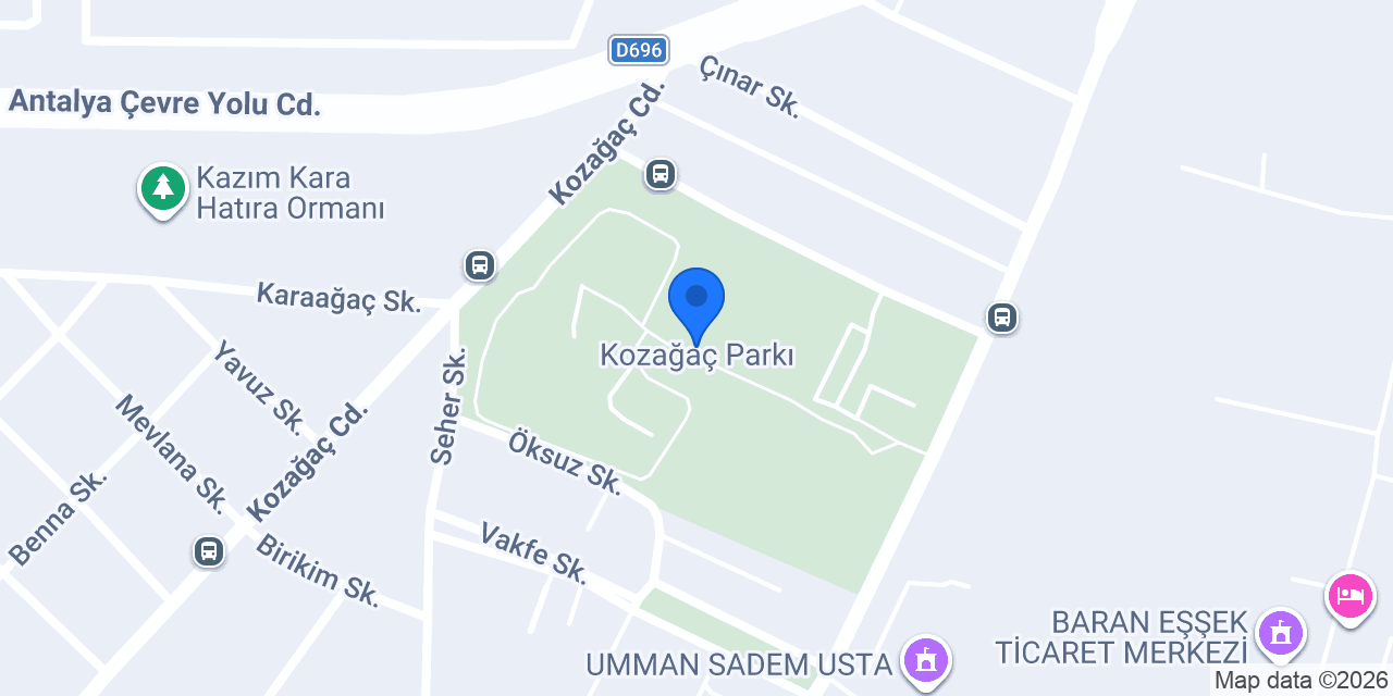 Kozağaç Parkı konumu