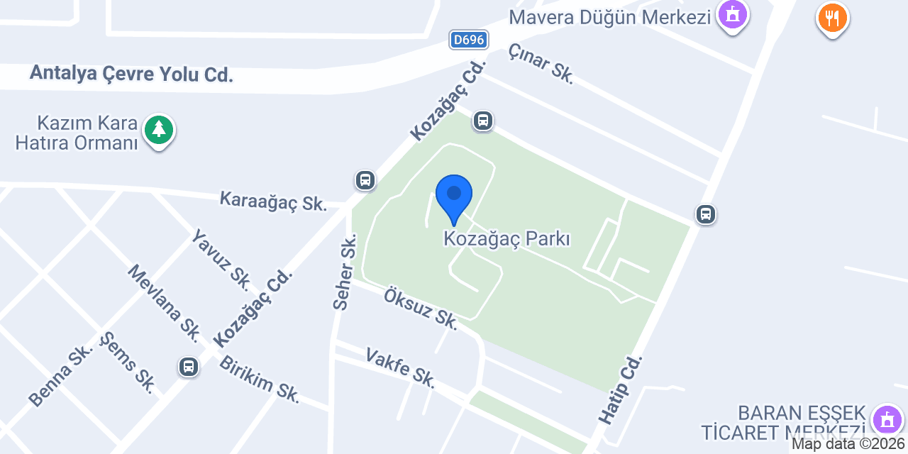 Kozağaç çay bahçesi-cafe konumu