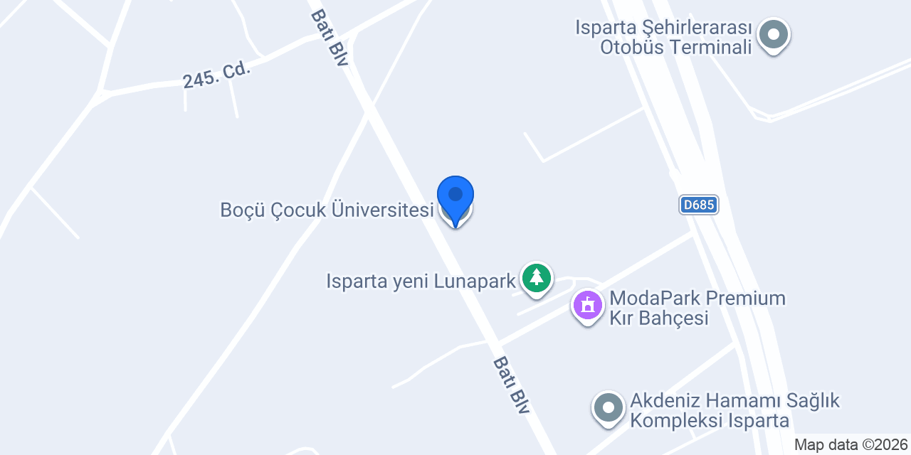 Boçü Çocuk Üniversitesi konumu