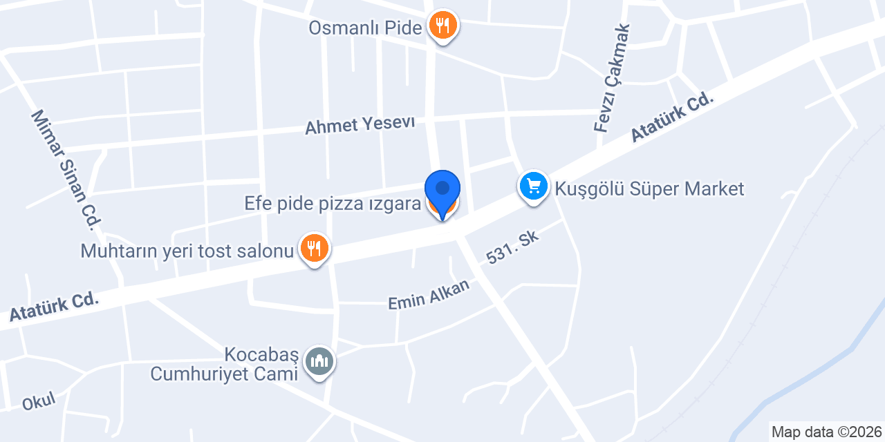 Efe pide pizza ızgara konumu