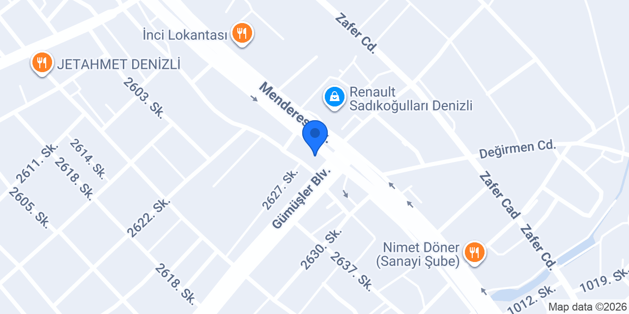 Vakıf Katılım Denizli Sanayi Şubesi konumu