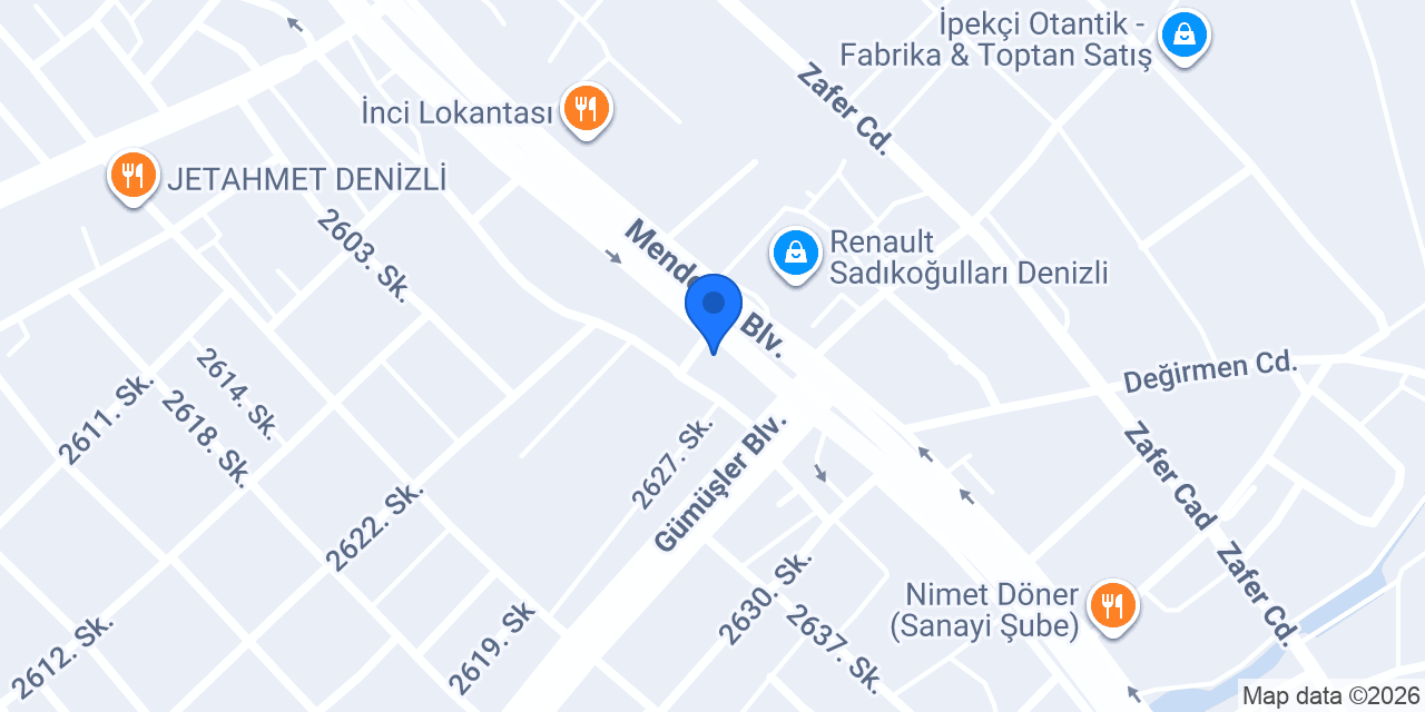 Akbank Denizli Sanayi Şubesi konumu