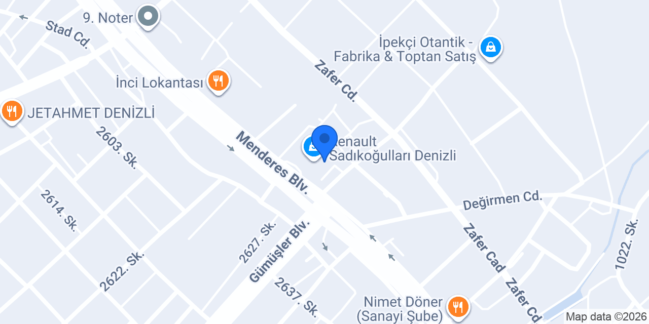 Dacia Sadıkoğulları Denizli konumu
