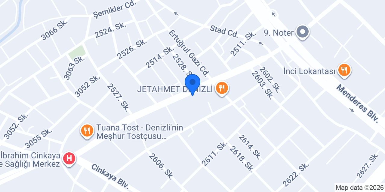 GÖKÇE HOME DENİZLİ konumu