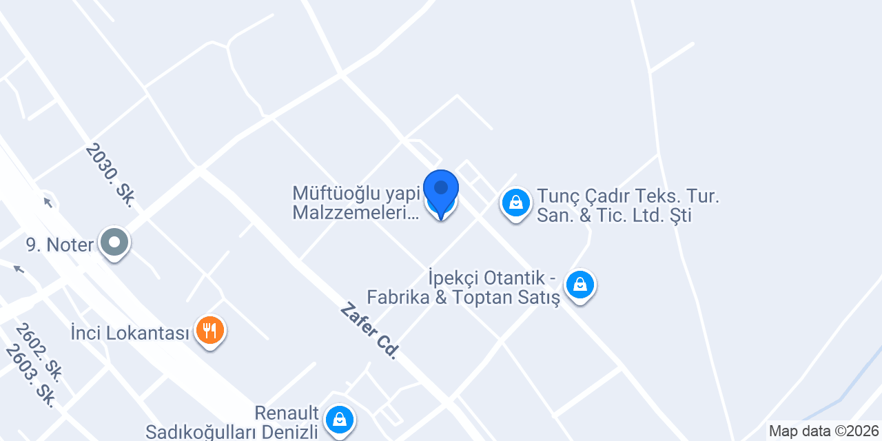 Müftüoğlu yapi Malzzemeleri GÜNCEL ADRES konumu