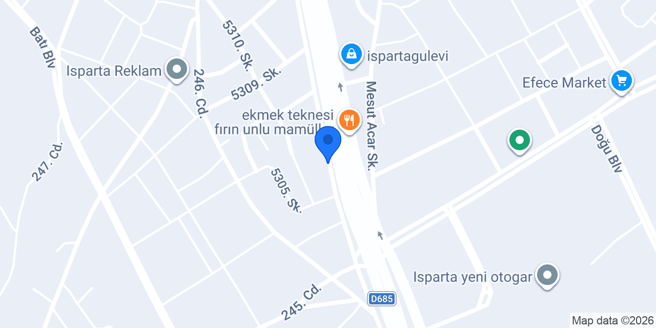 Aymer Yapı Merkezi Isparta - NG Kütahya Seramik konumu