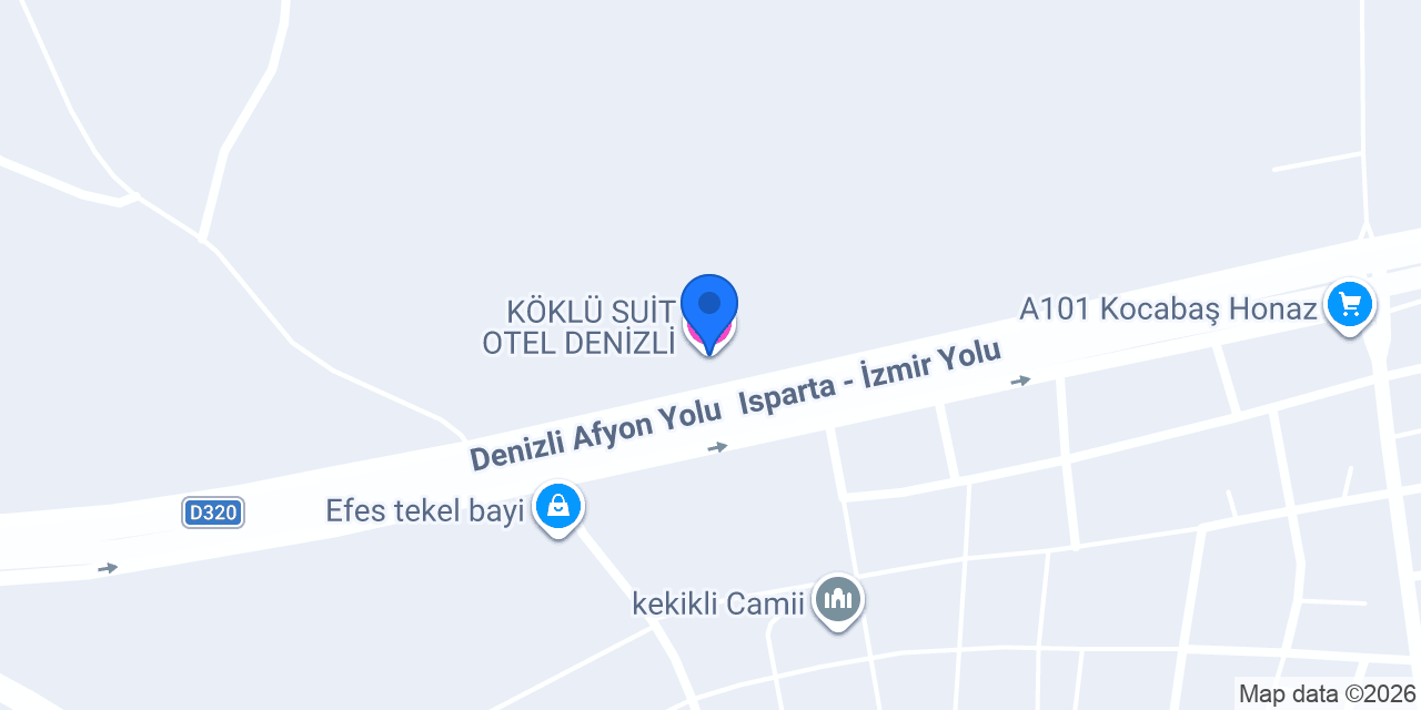 KÖKLÜ SUİT OTEL DENİZLİ konumu