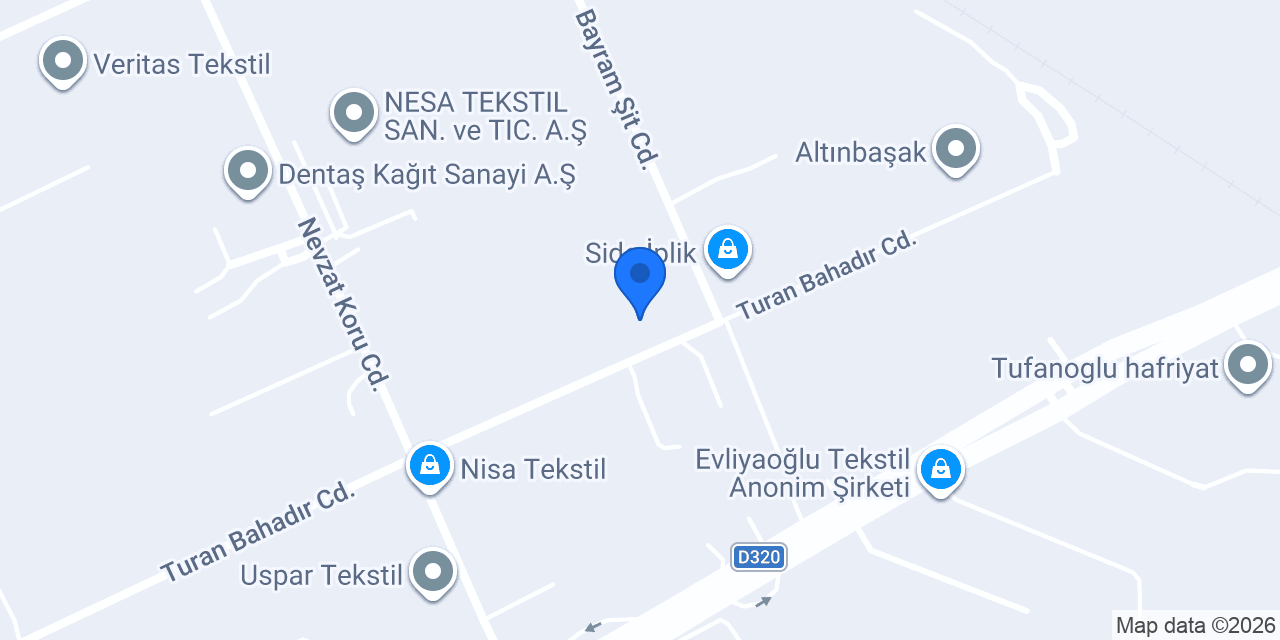 Hisar Tekstil San. ve Tic. Ltd. Şti. konumu