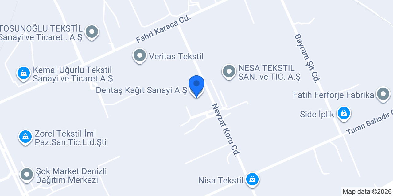 Dentaş Kağıt Sanayi A.Ş. konumu