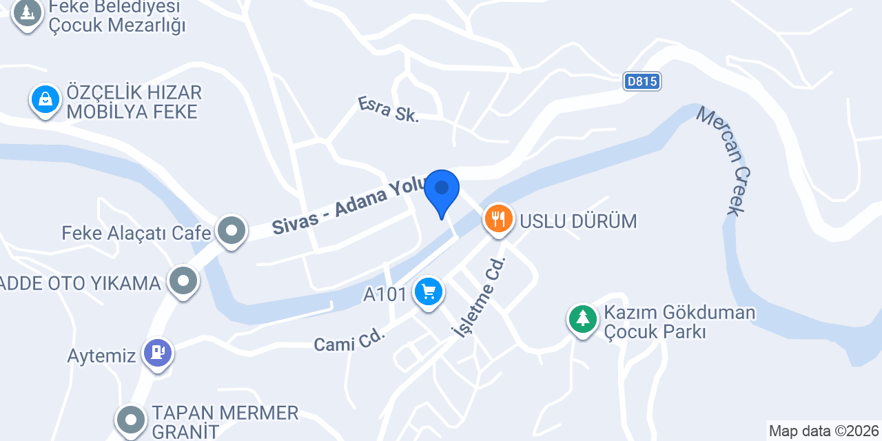 Feke İlçe Emniyet Amirliği konumu