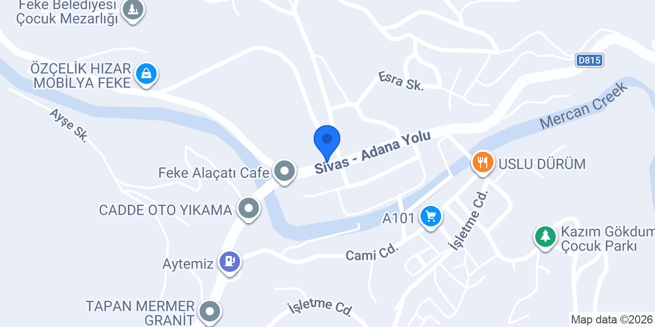 Feke Toplum Sağlığı Merkezi konumu