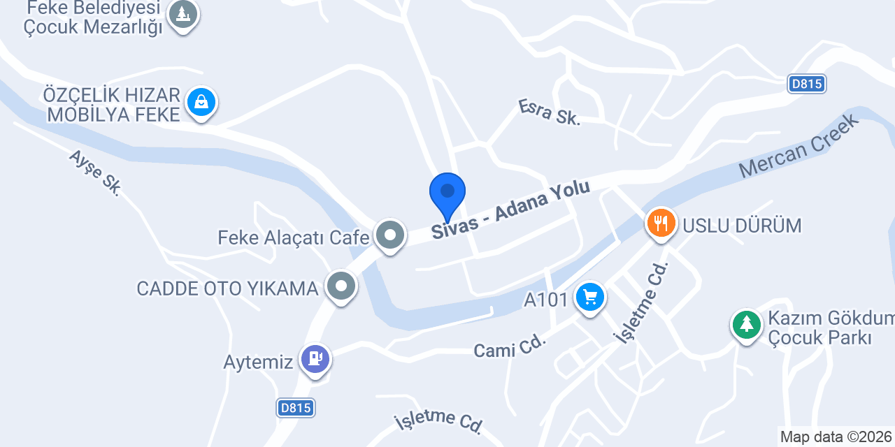 Feke Aile Sağlığı Merkez konumu
