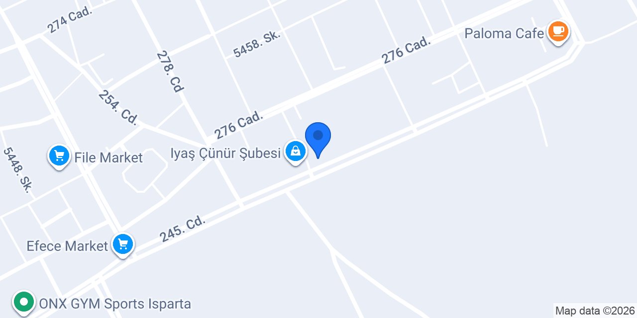 Isparta Orfe Veteriner Kliniği konumu