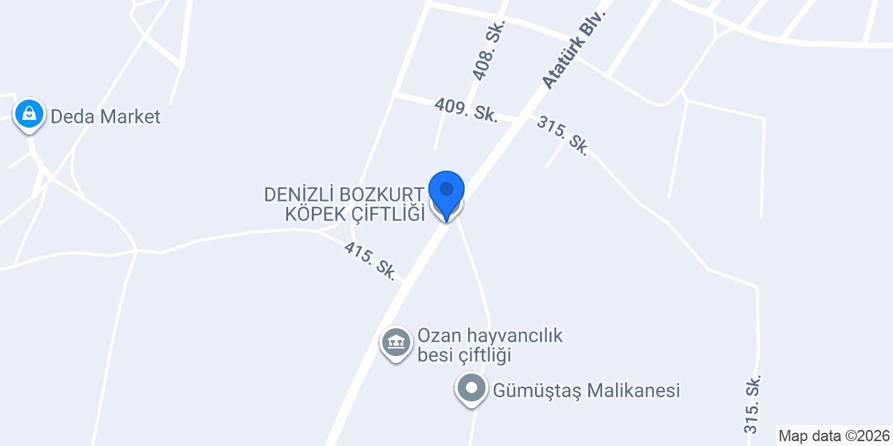 DENİZLİ BOZKURT KÖPEK ÇİFTLİĞİ konumu
