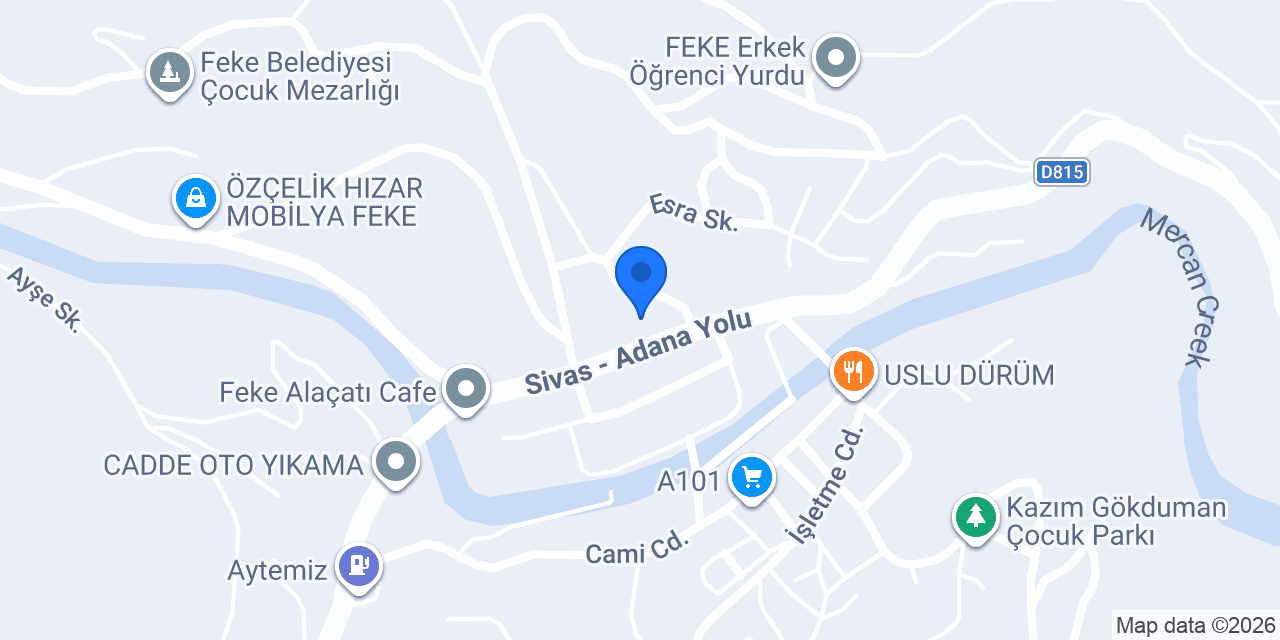 Feke Kaymakamlığı konumu