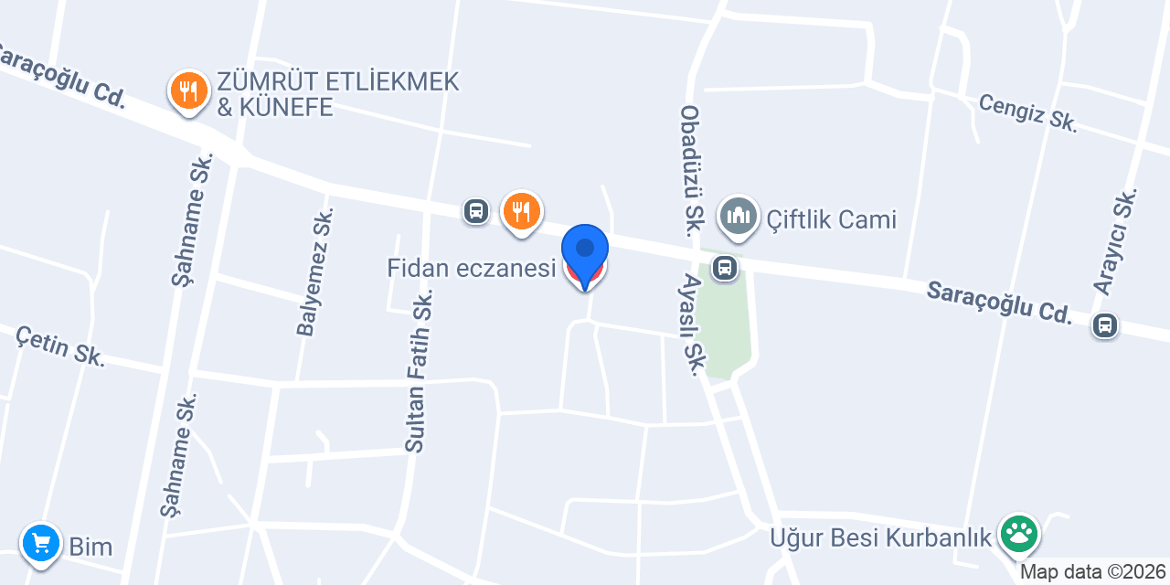 Fidan eczanesi konumu