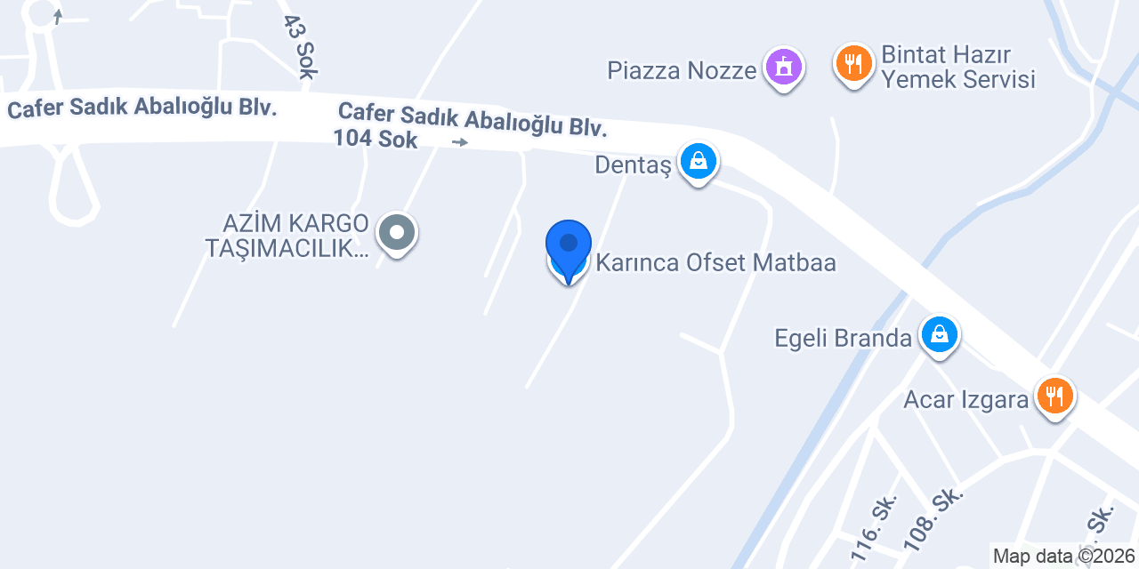 Karınca Ofset Matbaa konumu