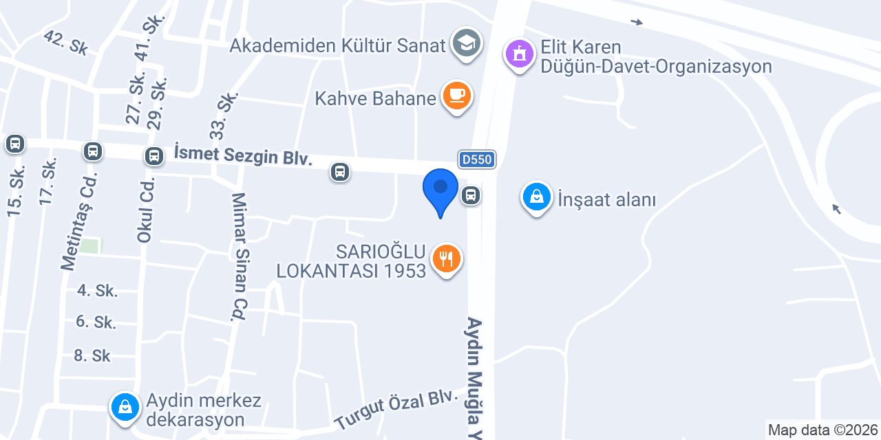 Teras Düğün Salonu konumu