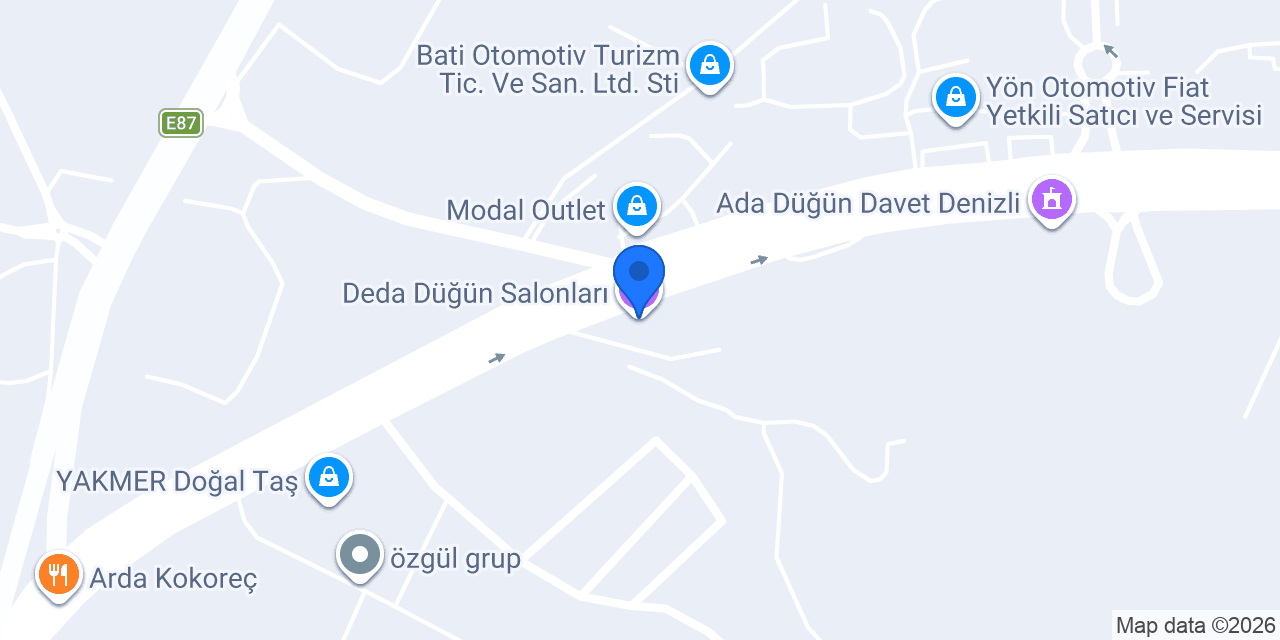 Deda Düğün Salonları konumu