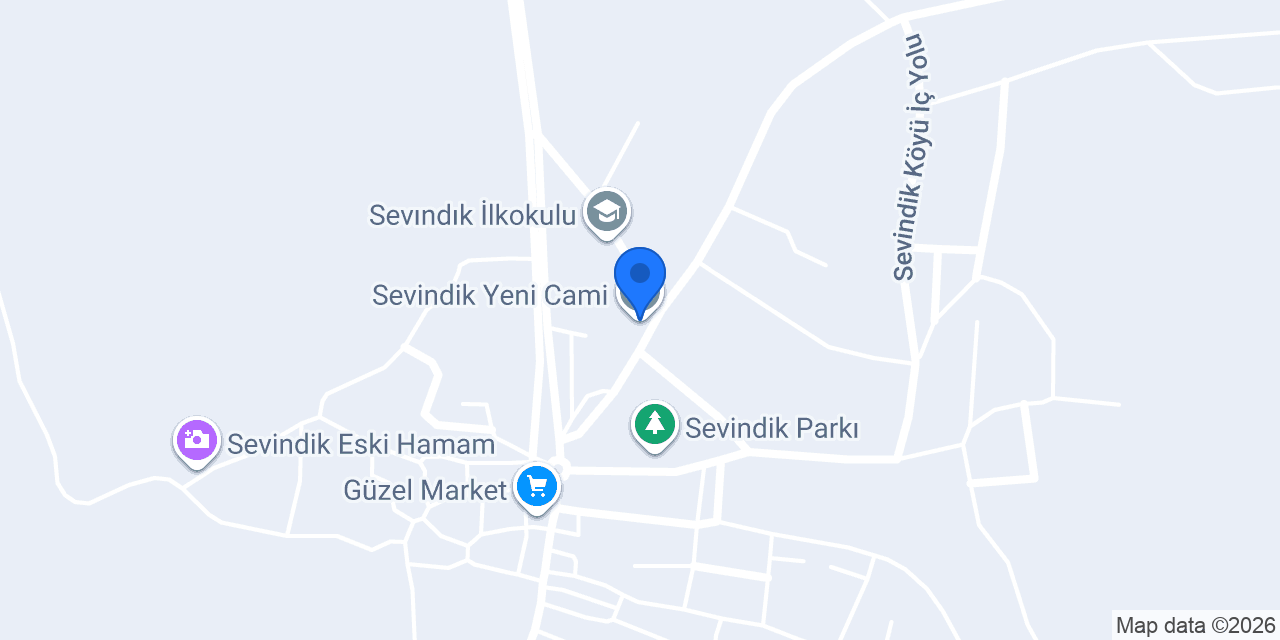Sevindik Yeni Cami konumu