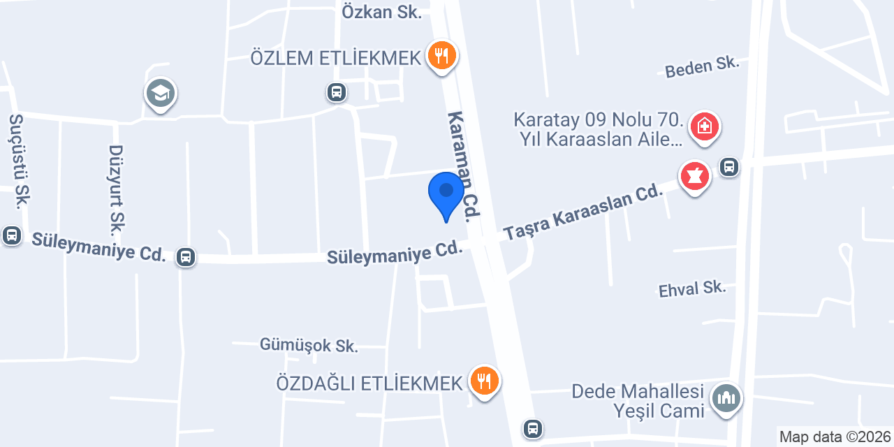 Topçuoğlu plastik karaman yolu konumu