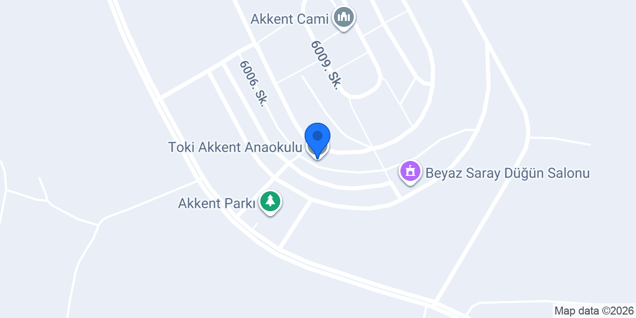 Toki Akkent Anaokulu konumu