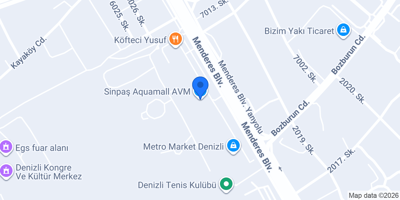 Sinpaş Aquamall AVM konumu