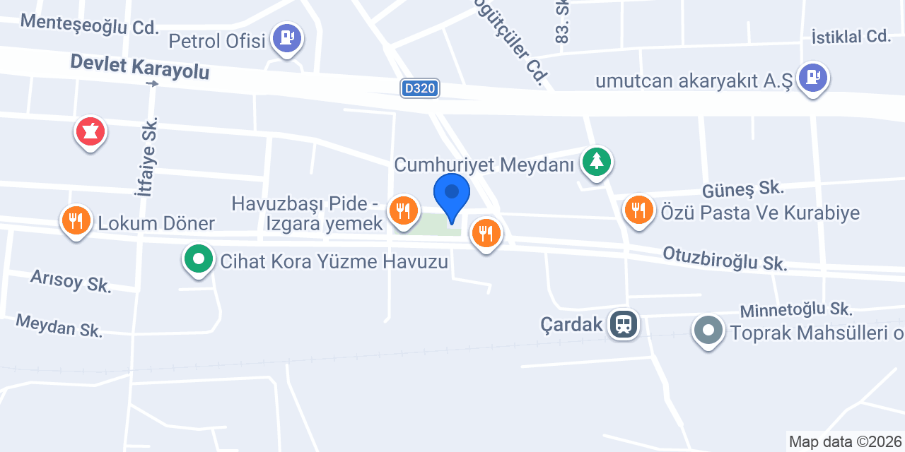 Çardak İlçe Halk Kütüphanesi konumu