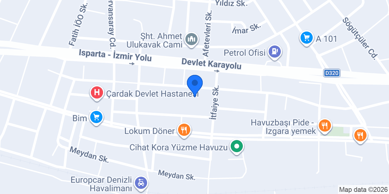 Çardak Çok Programlı Lisesi konumu