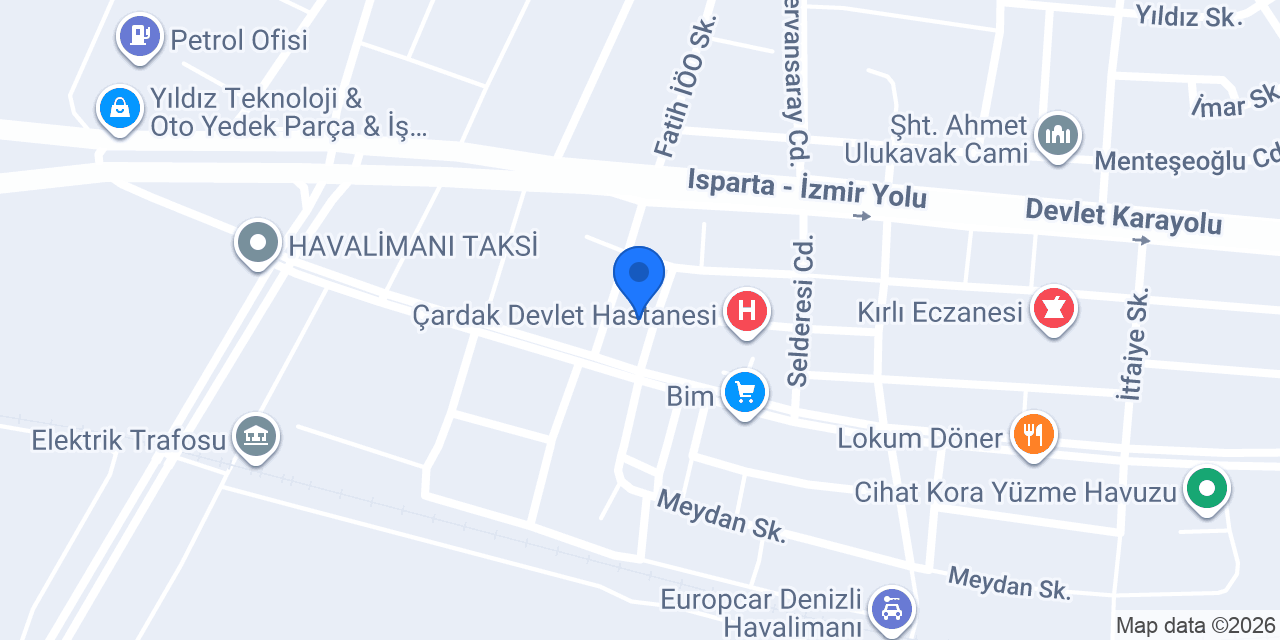 Çardak Aile Sağlığı Merkezi konumu