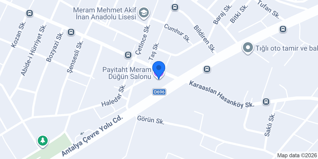 Payitaht Meram Düğün Salonu konumu