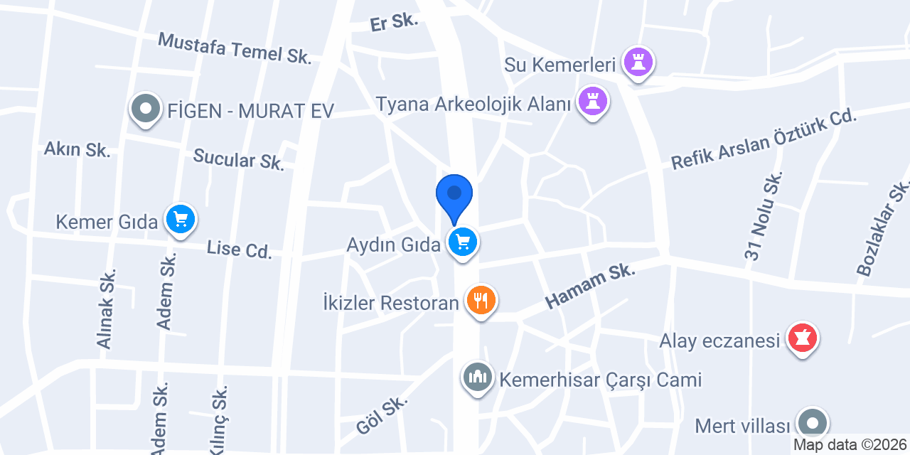 Ptt-kemerhisar Şubesi konumu