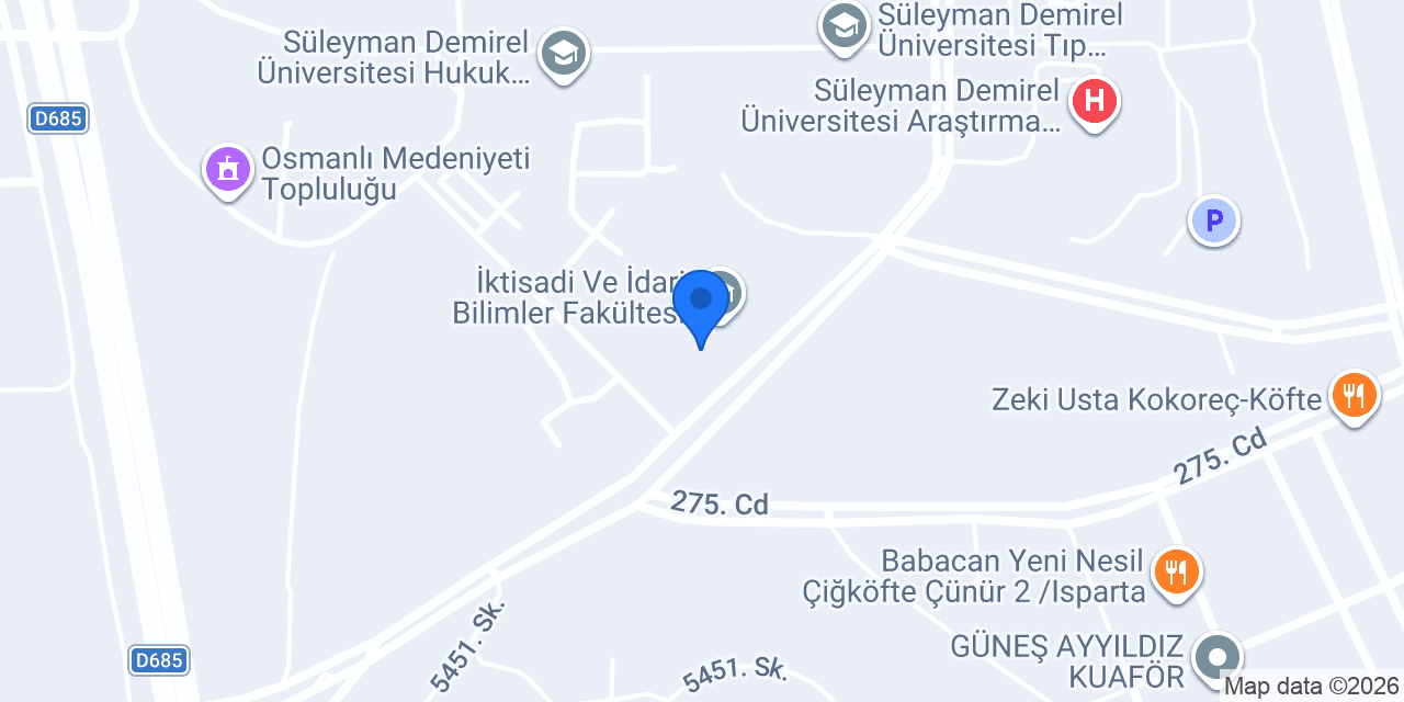 SDÜ Uluslararası İlişkiler Bölümü konumu