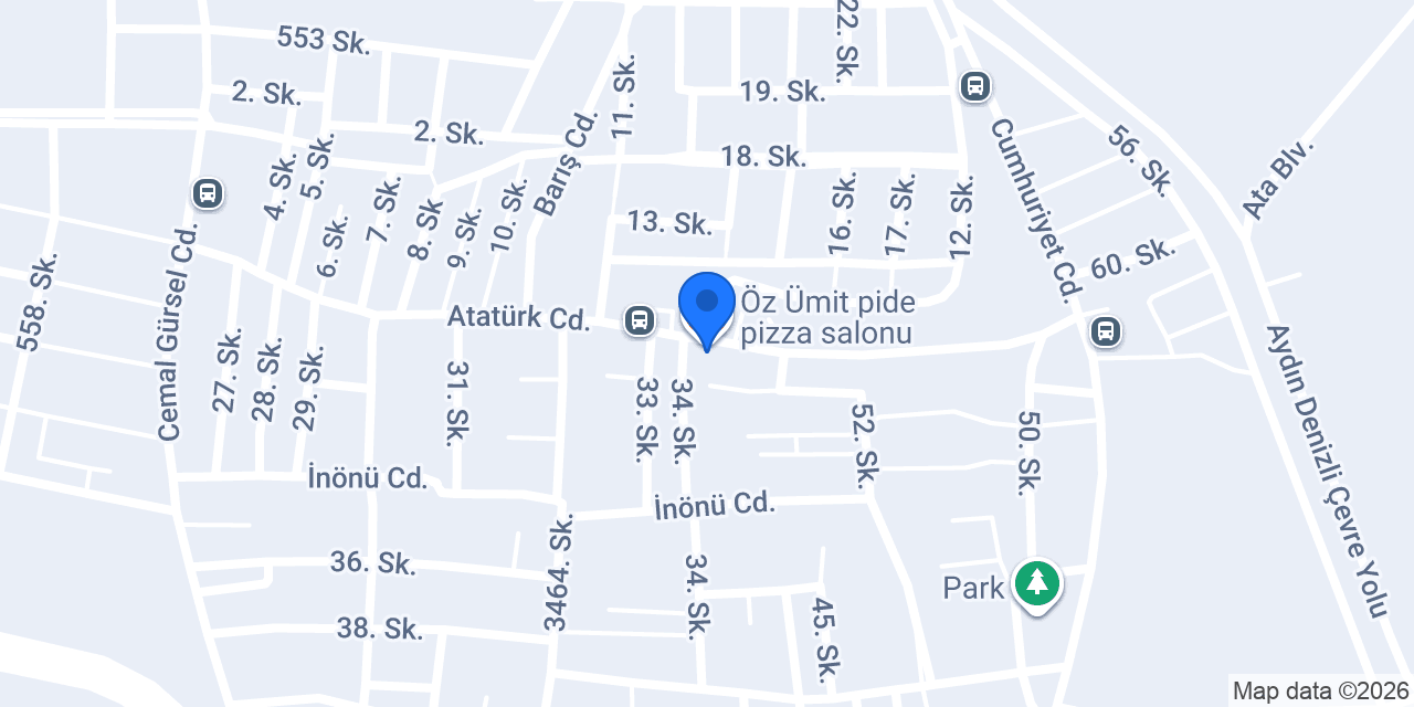 Öz Ümit pide pizza salonu konumu