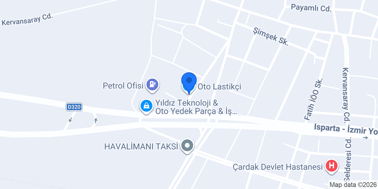 Oto Lastikçi konumu