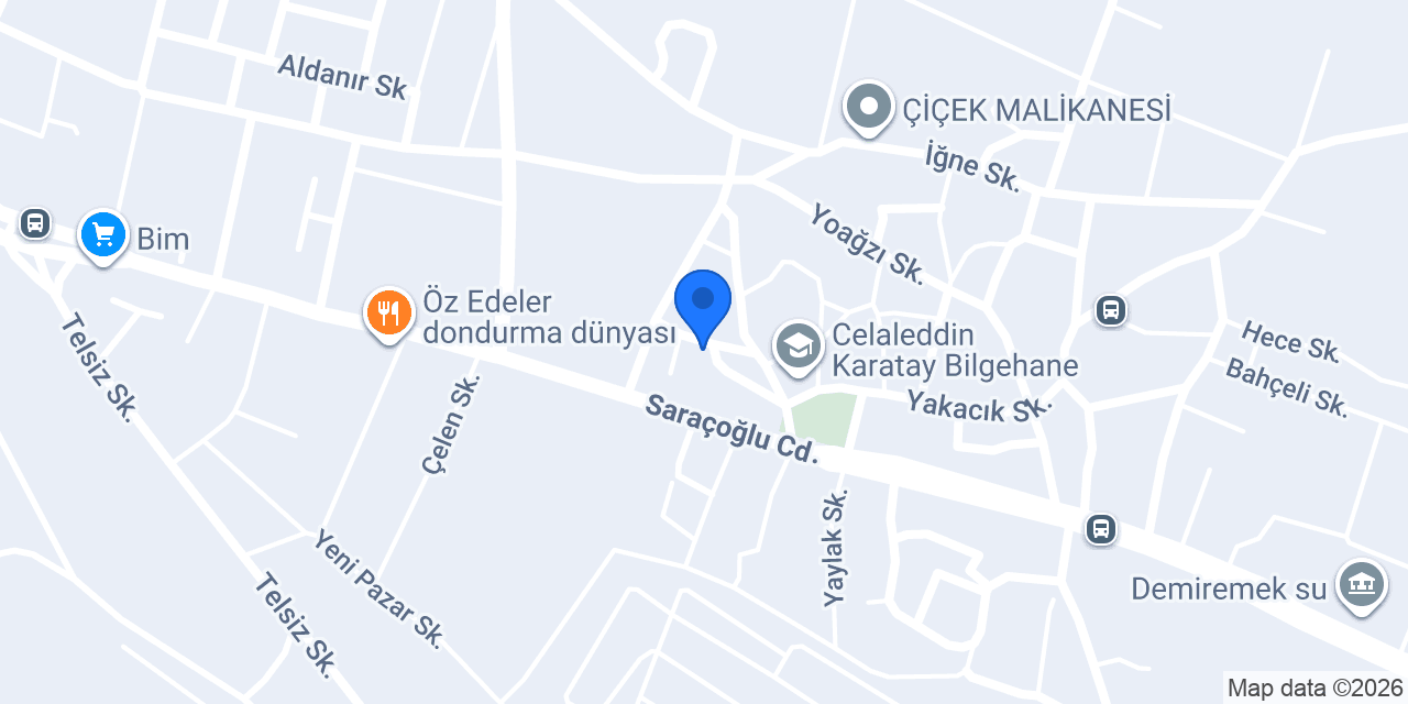 Saraçoğlu Habibe Yılmaz Ortaokulu konumu