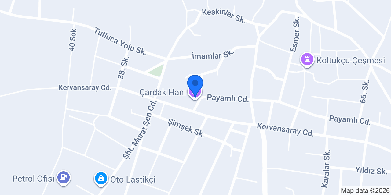 Çardak Kervansaray konumu