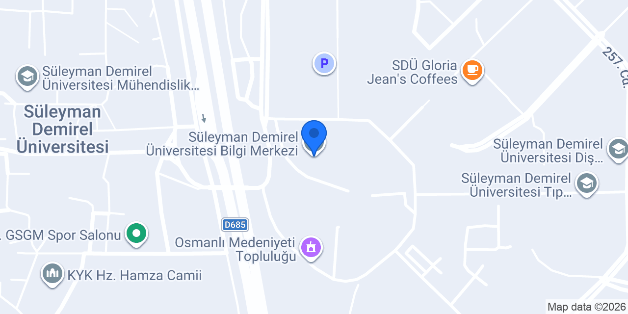 Süleyman Demirel Üniversitesi Bilgi Merkezi konumu