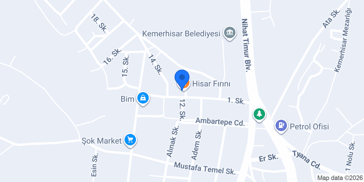 Hisar Fırını konumu