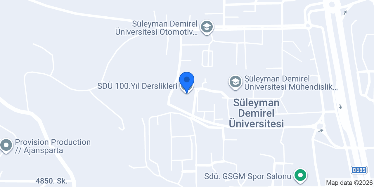 SDÜ 100.Yıl Derslikleri konumu