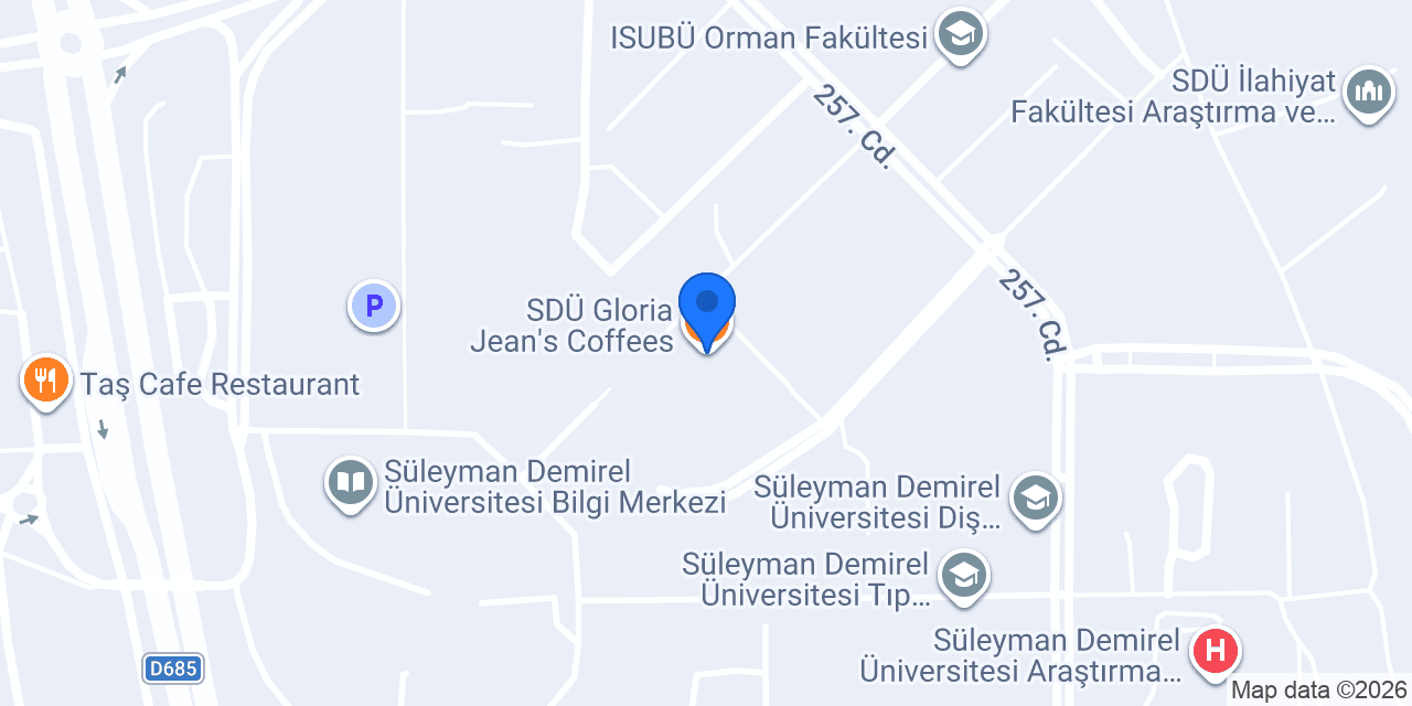 SDÜ Gloria Jean's Coffees konumu