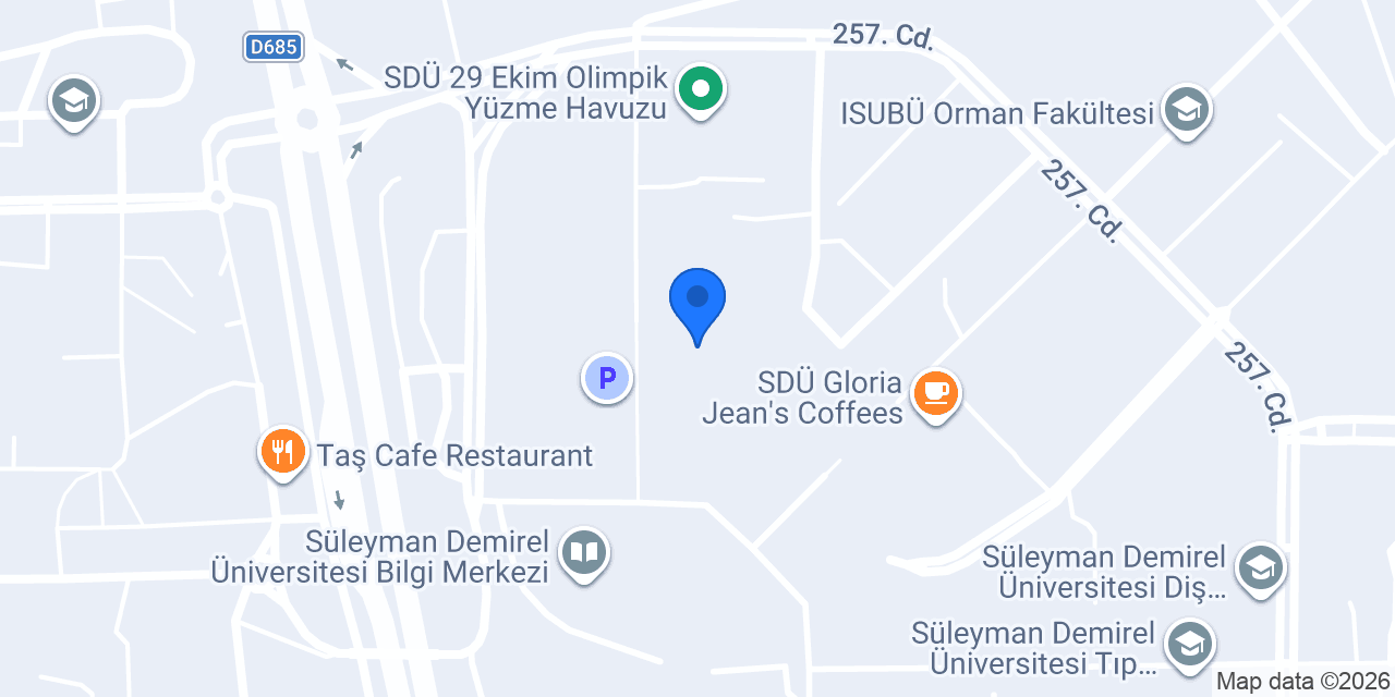 SDÜ Biyoloji Bölümü konumu